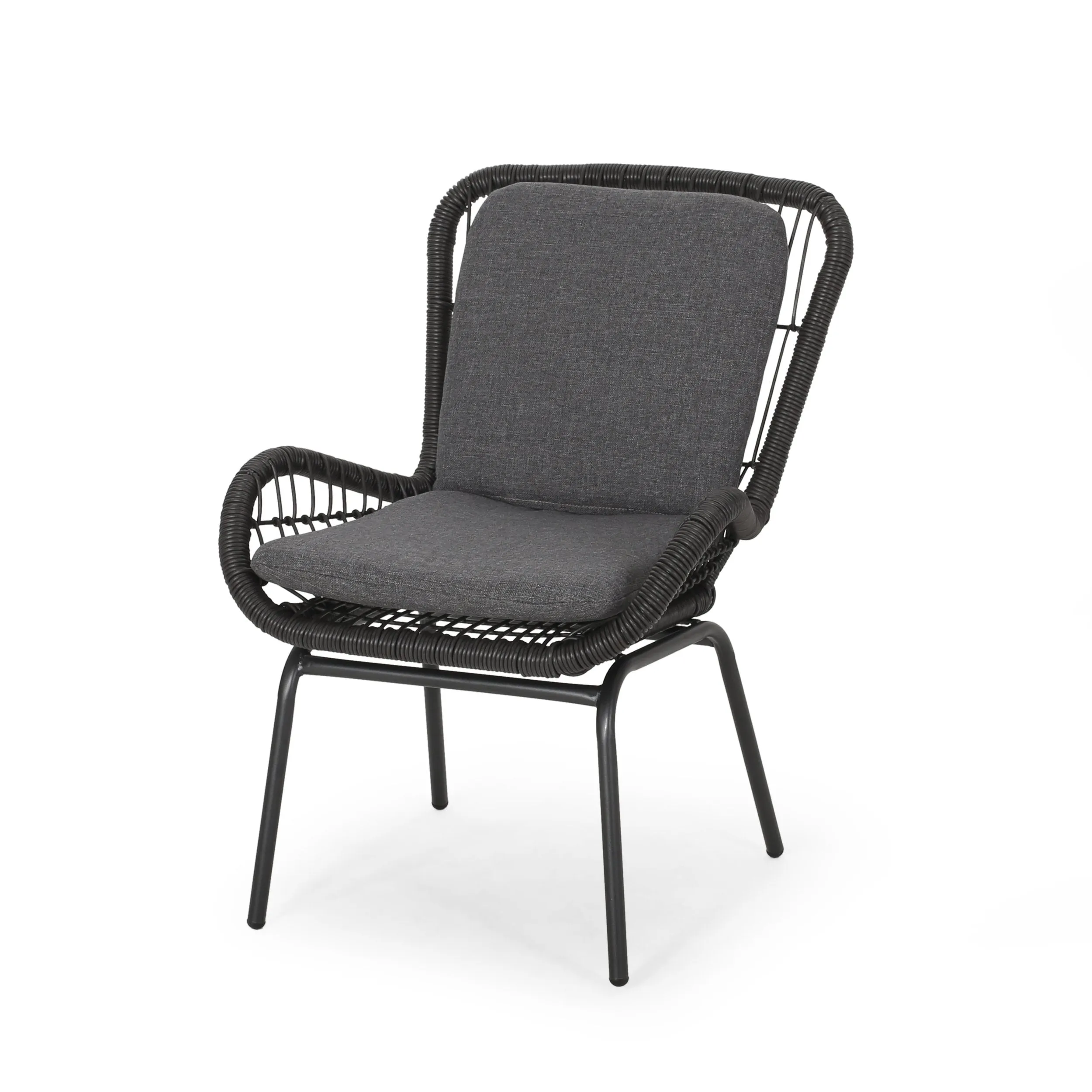 Outdoor Wicker Chat Set with Cushions - NH774013