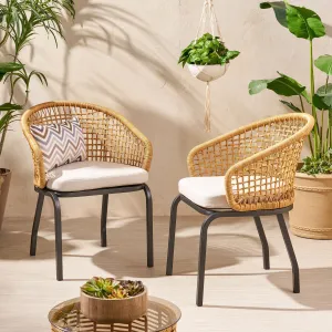Outdoor Wicker Club Chair with Cushion (Set of 2) - NH507113 chandelier, pendant light