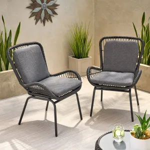 Outdoor Wicker Club Chair with Cushions (Set of 2) - NH864013 chandelier, pendant light