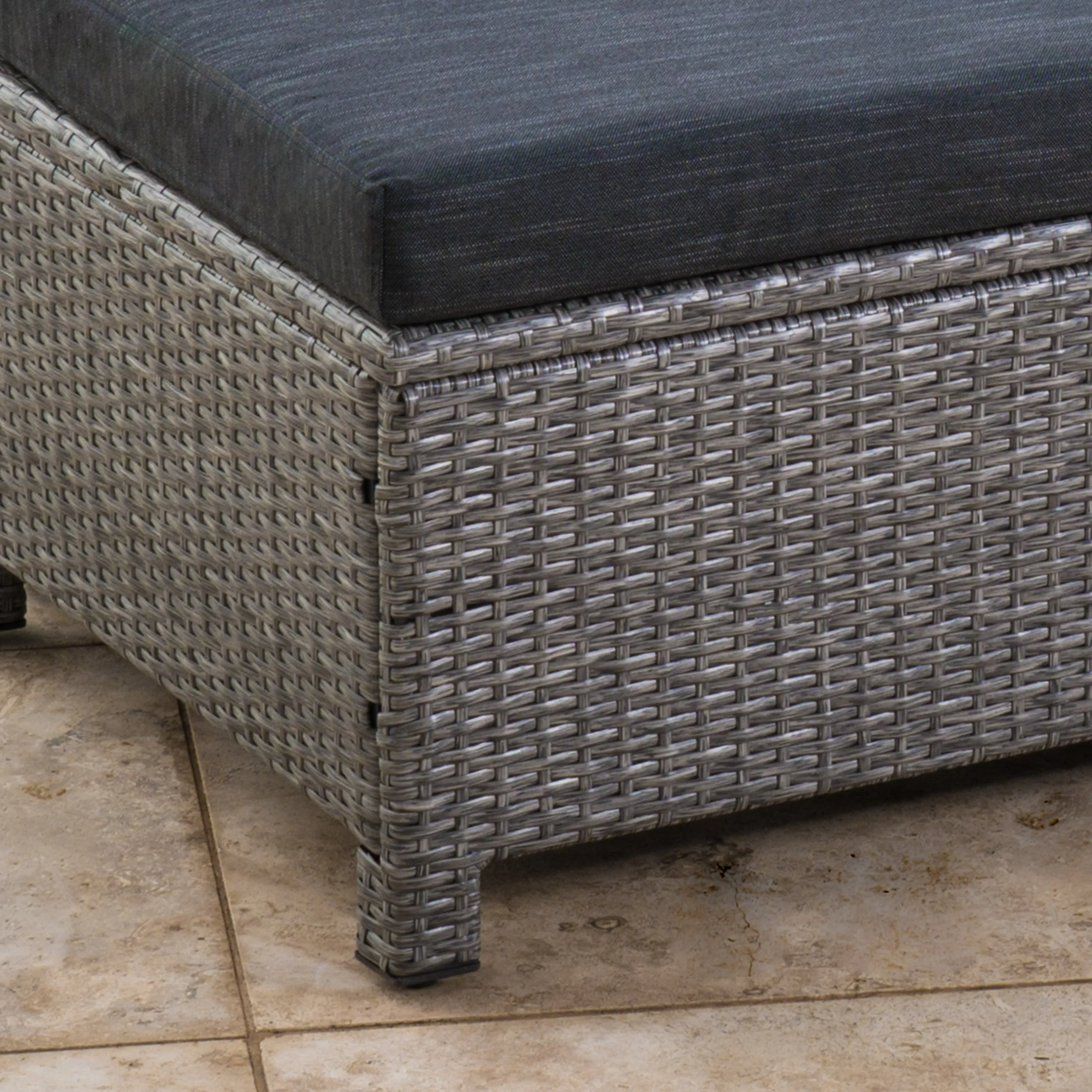 Outdoor Wicker Daybed Set w/ Water Resistant Cushions - NH474003