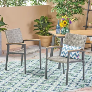 Outdoor Wicker Dining Chair with Aluminum Frame (Set of 2) - NH313503 chandelier, pendant light
