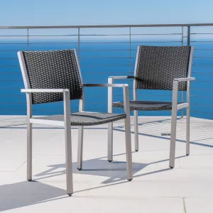 Outdoor Wicker Dining Chairs w/ Aluminum Frame (Set of 2) - NH163003 chandelier, pendant light