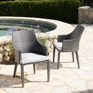 Outdoor Wicker Dining Chairs with Water Resistant Cushions (Set of 2) - NH064203 chandelier, pendant light