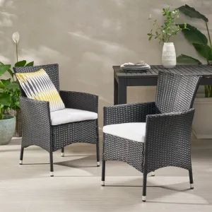 Outdoor Wicker Dining Chairs with Water Resistant Cushions - Set of 2 - NH203303 chandelier, pendant light