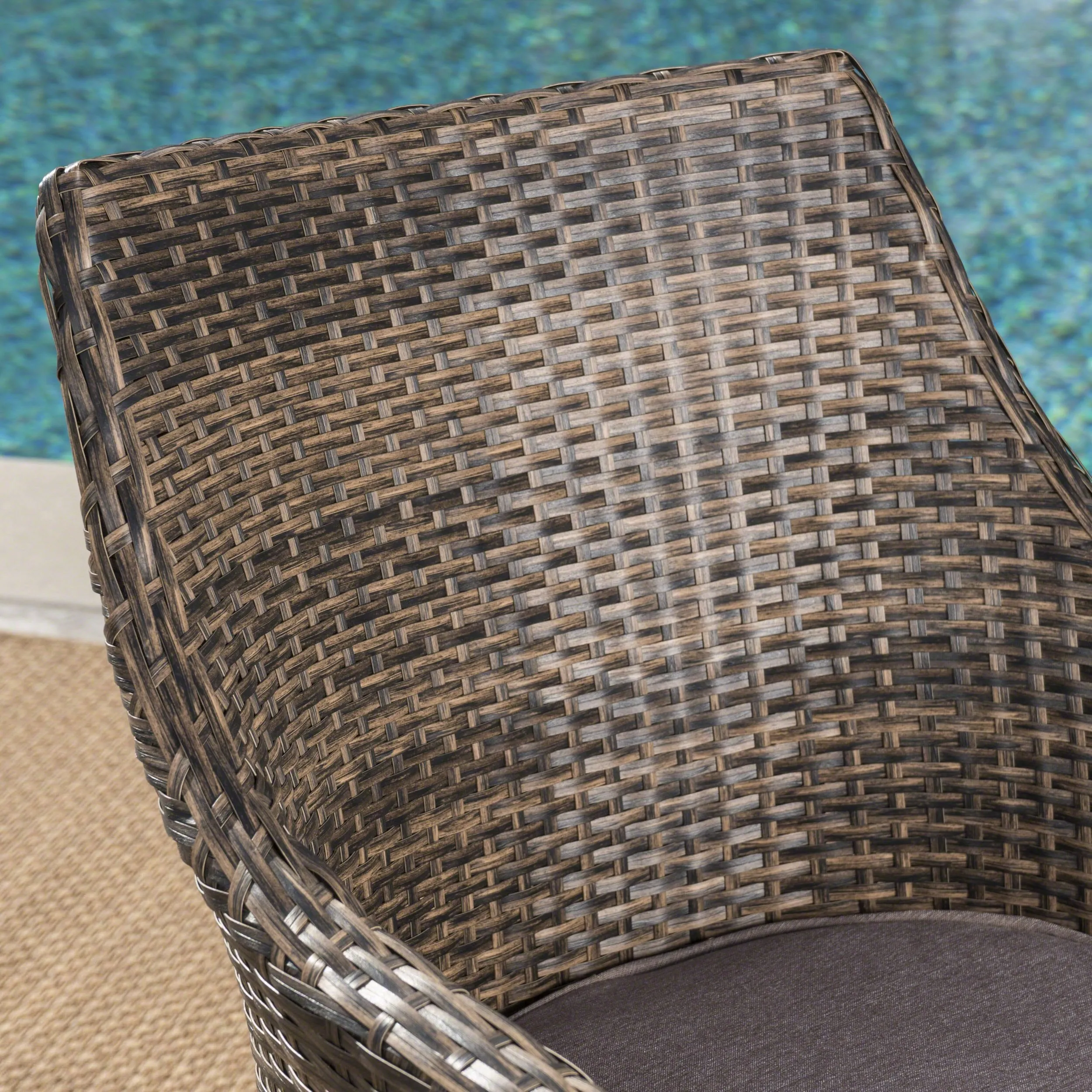 Outdoor Wicker Dining Chairs with Water Resistant Cushions (Set of 2) - NH718203