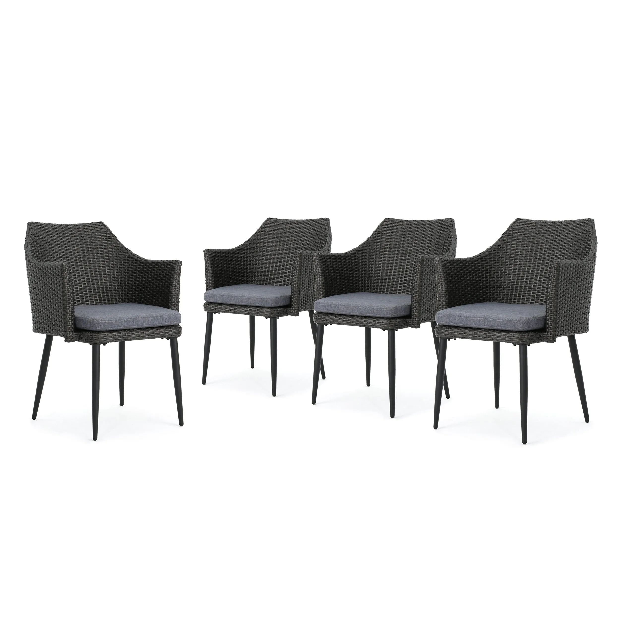 Outdoor Wicker Dining Chairs with Water Resistant Cushions (Set of 4) - NH468303 chandelier, pendant light