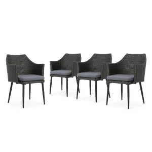 Outdoor Wicker Dining Chairs with Water Resistant Cushions (Set of 4) - NH468303 patio chairs, outdoor seating