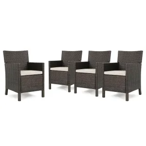 Outdoor Wicker Dining Chairs with Water Resistant Cushions (Set of 4) - NH758303 patio chairs, outdoor seating