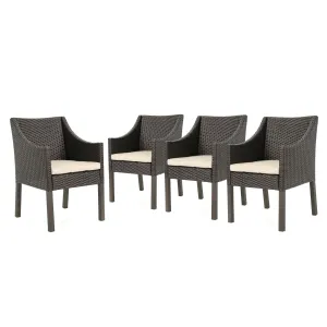 Outdoor Wicker Dining Chairs with Water Resistant Cushions (Set of 4) - NH958303 chandelier, pendant light