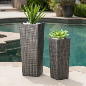 Outdoor Wicker Flower Pots (Set of 2) - NH273003 patio chairs, outdoor seating