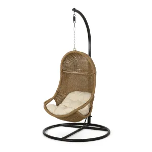 Outdoor Wicker Hanging Chair with Stand - NH195313 patio chairs, outdoor seating