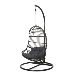 Outdoor Wicker Hanging Chair with Stand - NH925313 patio chairs, outdoor seating