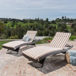 Outdoor Wicker Lounge w/ Water Resistant Cushion (Set of 2) - NH180003 patio chairs, outdoor seating