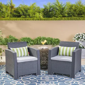 Outdoor Wicker Print Club Chairs with Water Resistant Cushions - NH061403 chandelier, pendant light