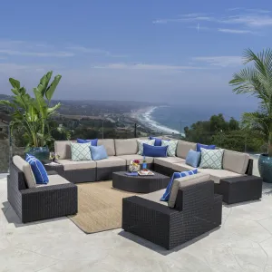 Outdoor Wicker Sectional Set w/ Cushions - NH205003 serving bowl, serving dish