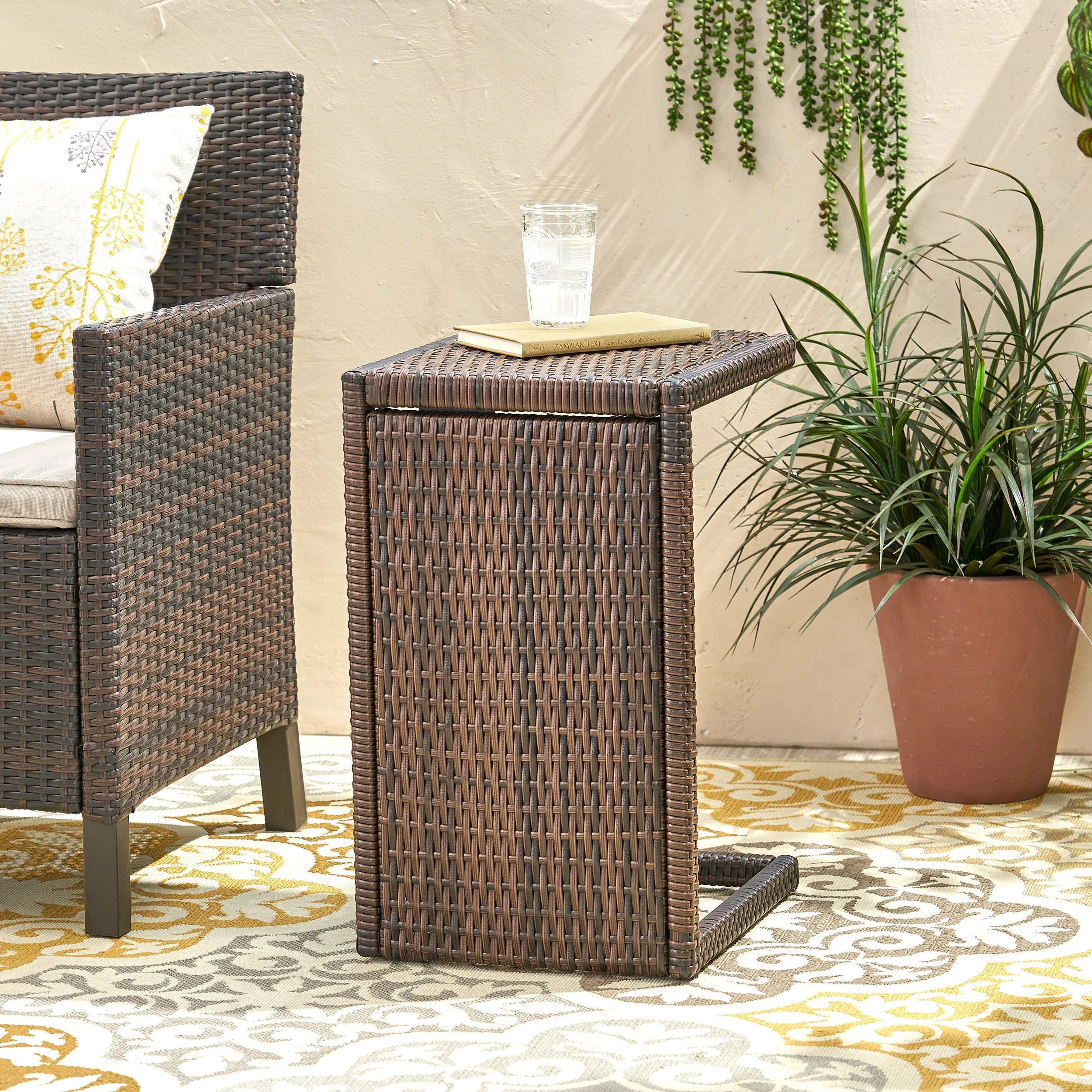 Outdoor Wicker Side Table - NH300792 patio chairs, outdoor seating