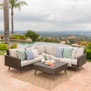 Outdoor Wicker Sofa Set with Water Resistant Cushions - NH877003 patio chairs, outdoor seating