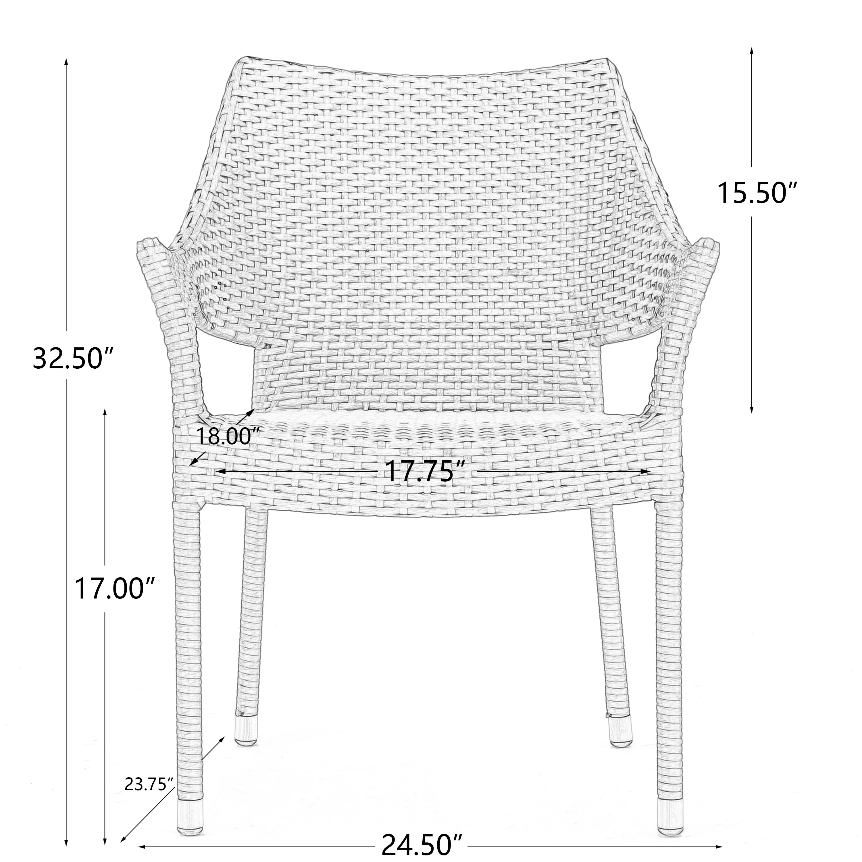 Outdoor Wicker Stacking Chairs (Set of 4) - NH182103
