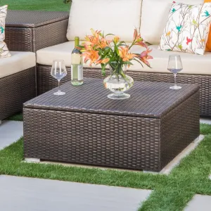Outdoor Wicker Storage Coffee Table - NH136992 patio chairs, outdoor seating