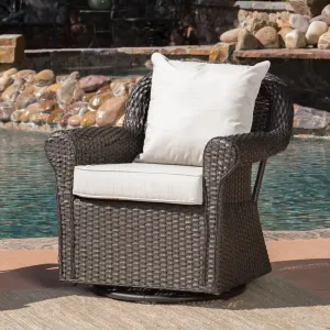 Outdoor Wicker Swivel Rocking Chair w/Water Resistant Cushions - NH442003 chandelier, pendant light