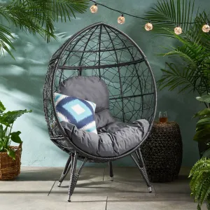 Outdoor Wicker Teardrop / Egg Chair with Cushion - NH613113 patio chairs, outdoor seating