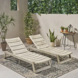 Outdoor Wood and Iron Chaise Lounges (Set of 2) - NH218903 patio chairs, outdoor seating