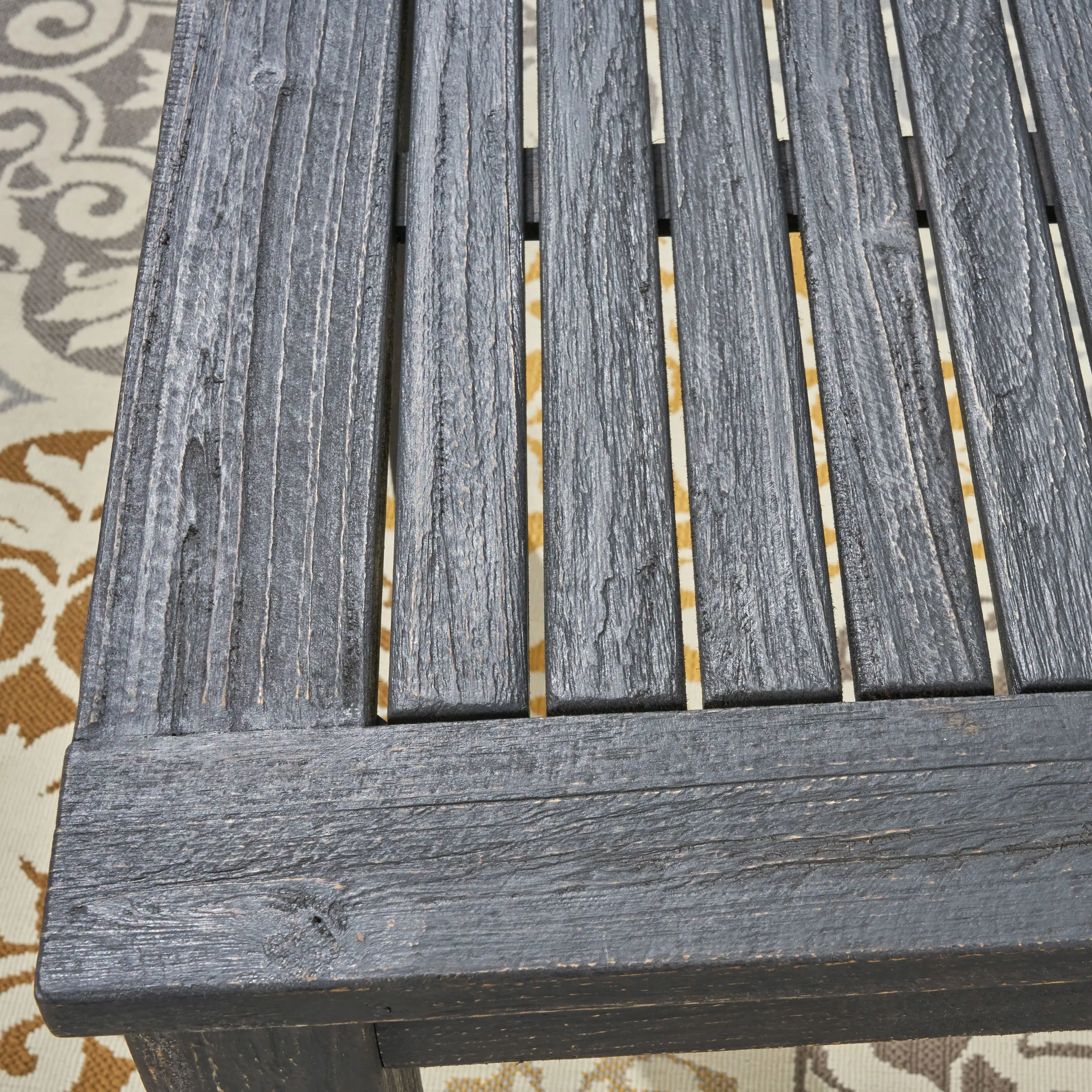 Outdoor Wood and Wicker Expandable Dining Set - NH354503