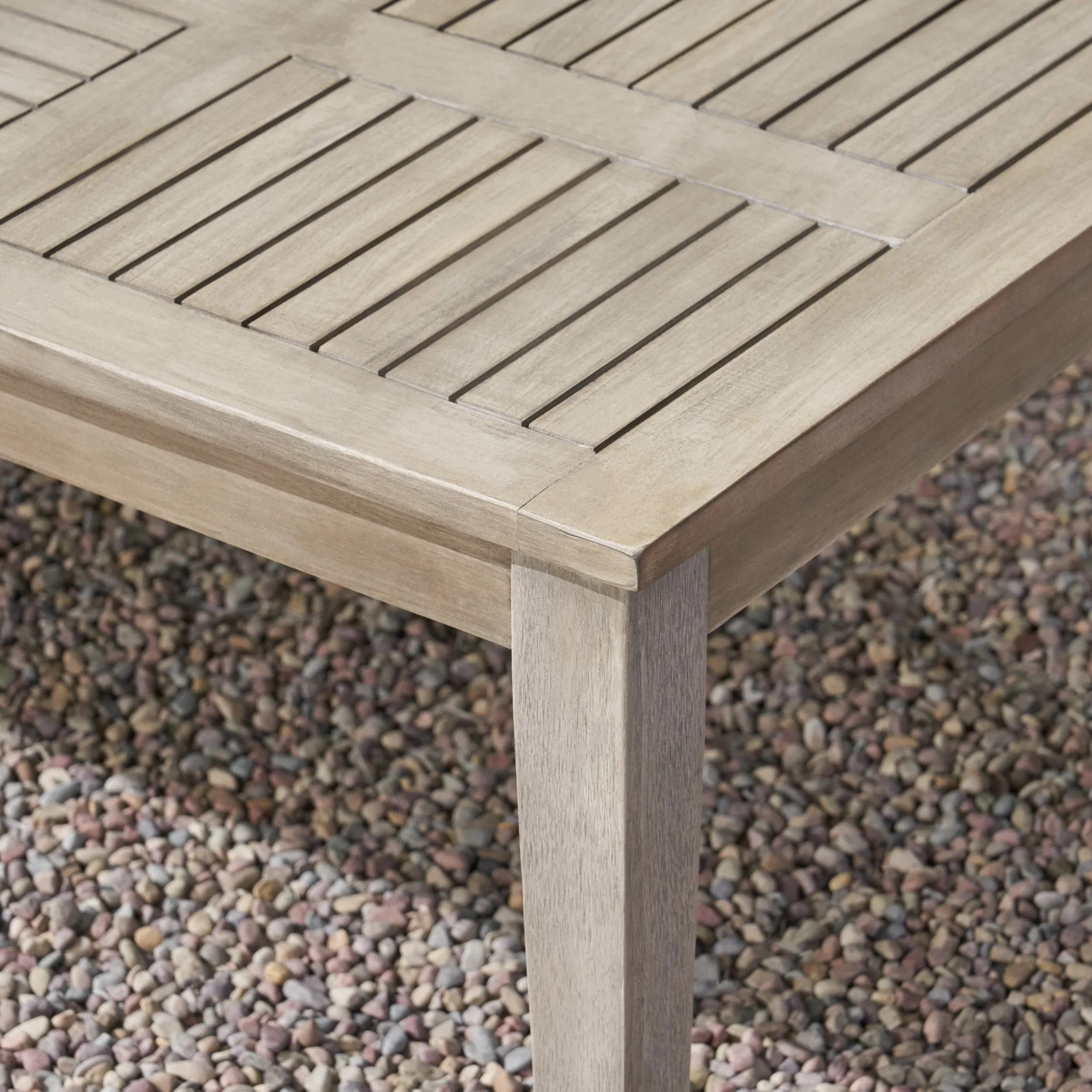 Outdoor Wood and Wicker Sofa and Coffee Table Set - NH241803