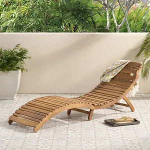 Outdoor Wood Folding & Portable Chaise Lounge - NH025732 patio chairs, outdoor seating