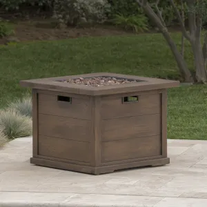 Outdoor Wood Patterned Square Gas Fire Pit - NH428203 floor chair, tatami chair