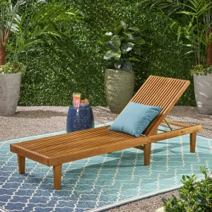 Outdoor Wooden Chaise Lounge - NH270903 patio chairs, outdoor seating