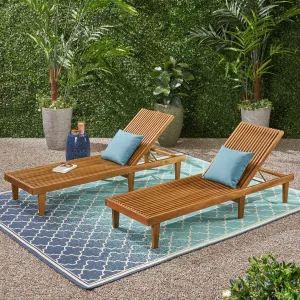 Outdoor Wooden Chaise Lounge (Set of 2) - NH470903 patio chairs, outdoor seating