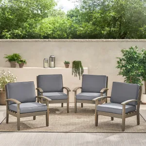 Outdoor Wooden Club Chairs (Set of 4) - NH488503 patio chairs, outdoor seating