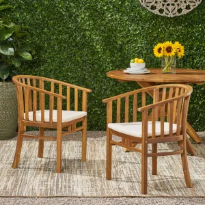 Outdoor Wooden Dining Chairs with Cushions (Set of 2) - NH162903 chandelier, pendant light