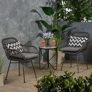 Outdoor Woven Faux Rattan Chairs with Cushions (Set of 2) - NH561903 chandelier, pendant light