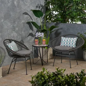 Outdoor Woven Faux Rattan Chairs with Cushions (Set of 2) - NH961903 chandelier, pendant light
