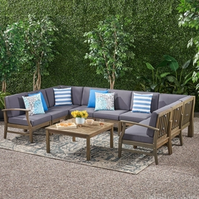 Outdoor 10 Piece Acacia Wood Sofa Sectional Set - NH233803 serving bowl, serving dish