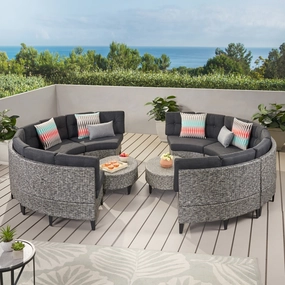 Outdoor 10 Piece Mixed Black Wicker Sofa Set with Dark Grey Water Resistant Fabric Cushions - NH516992 serving bowl, serving dish