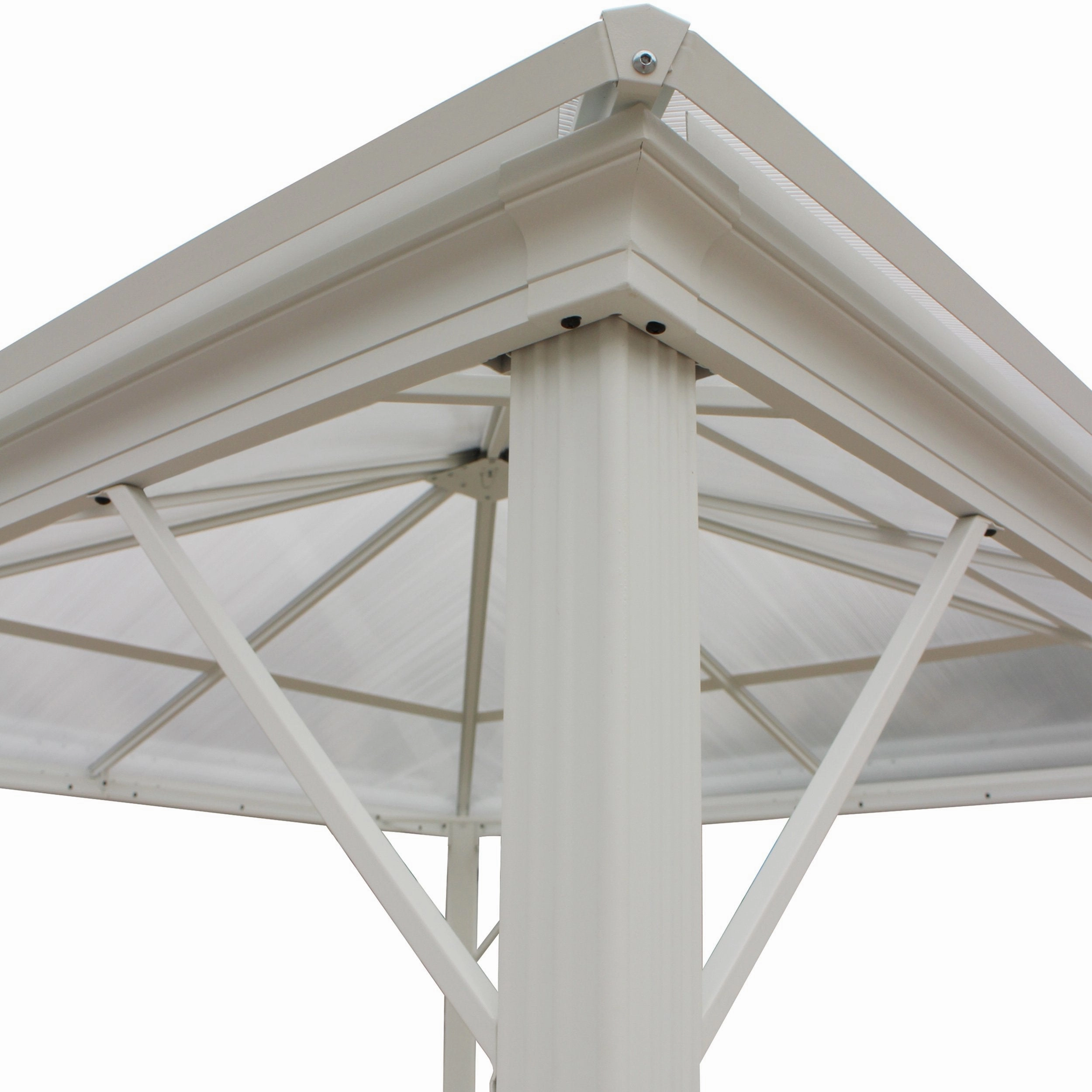 Outdoor 10 x 10 Foot Black Rust Proof Aluminum Framed Hardtop Gazebo (No Curtains) - NH183303