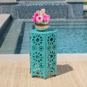 Outdoor 14 Inch Sunburst Iron Side Table - NH259103 coffee table, accent table