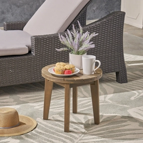 Outdoor 16-inch Acacia Wood Side Table - NH648503 coffee table, accent table