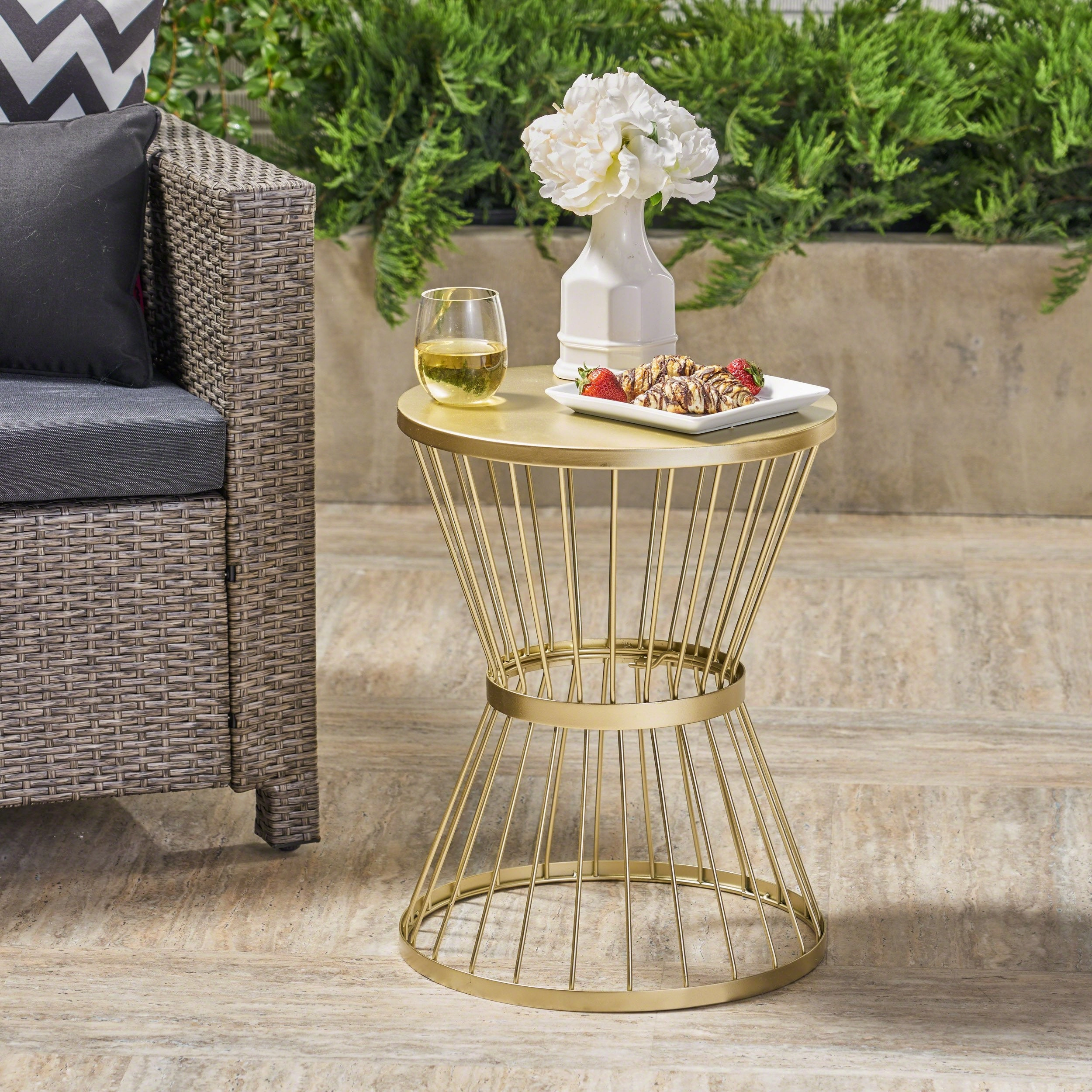 Outdoor 16 Inch Iron Side Table - NH921403