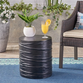 Outdoor 16-inch Light-Weight Concrete Side Table - NH388403 coffee table, accent table