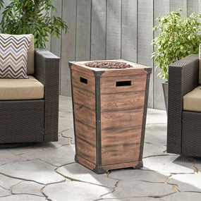 Outdoor 19.5" Column Light Weight Concrete Fire Pit - 40000 Btu - NH577703 floor chair, tatami chair