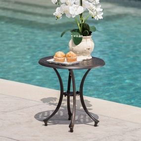 Outdoor 19-inch Bronze Finished Cast Aluminum Side Table - NH257103 coffee table, accent table