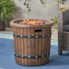 Outdoor 25-inch Light-Weight Concrete Round Fire Pit 40K BTU, Dark Brown - NH584403 floor chair, tatami chair