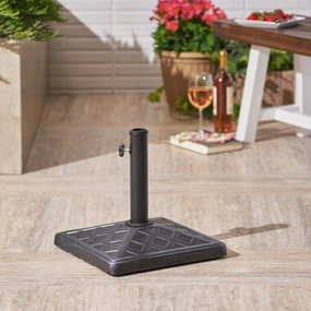 Outdoor 26lb Concrete Square Umbrella Base, Hammered Iron - NH145403 cowhide rug, luxury rug