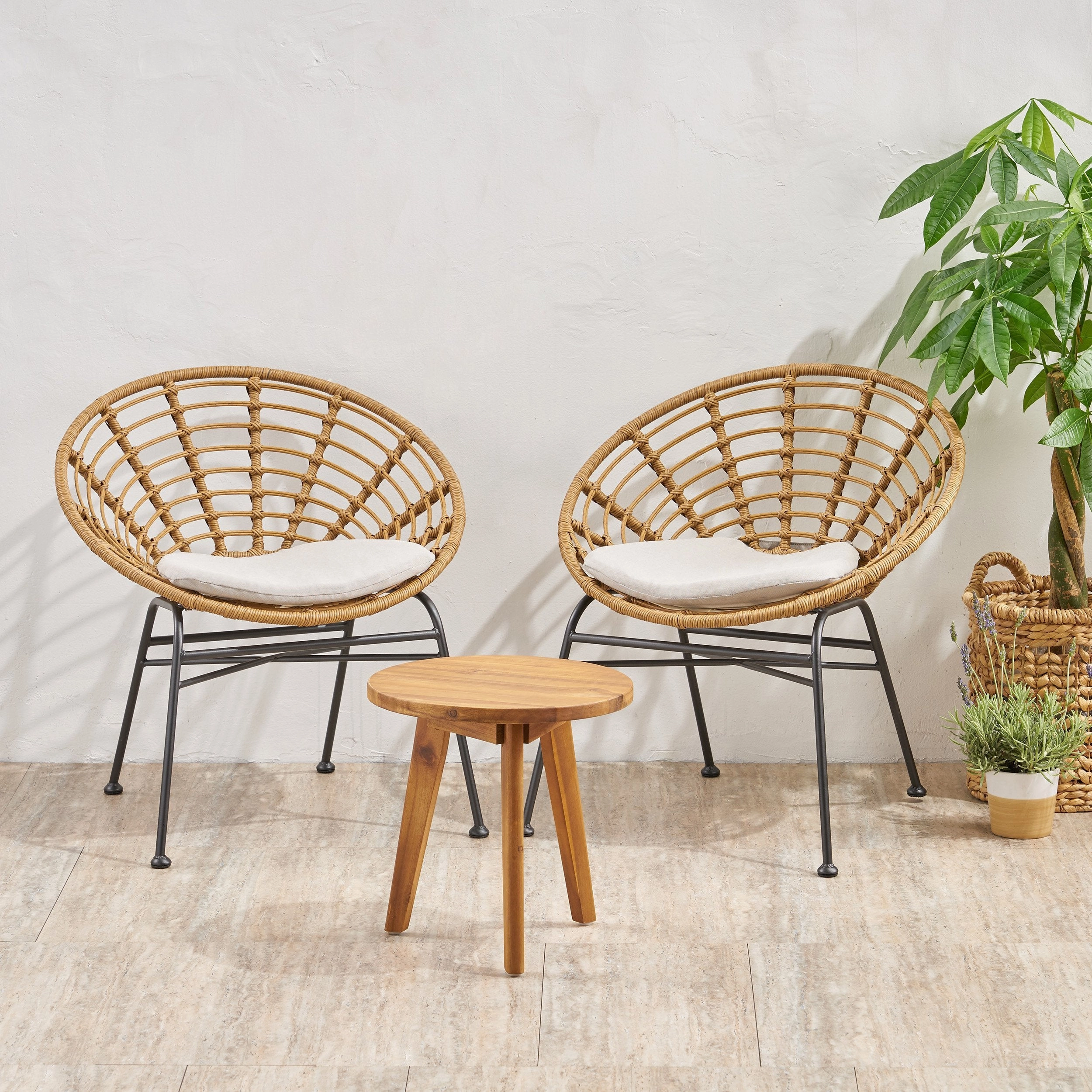 Outdoor 2 Seater Acacia Wood Chat Set - NH180013