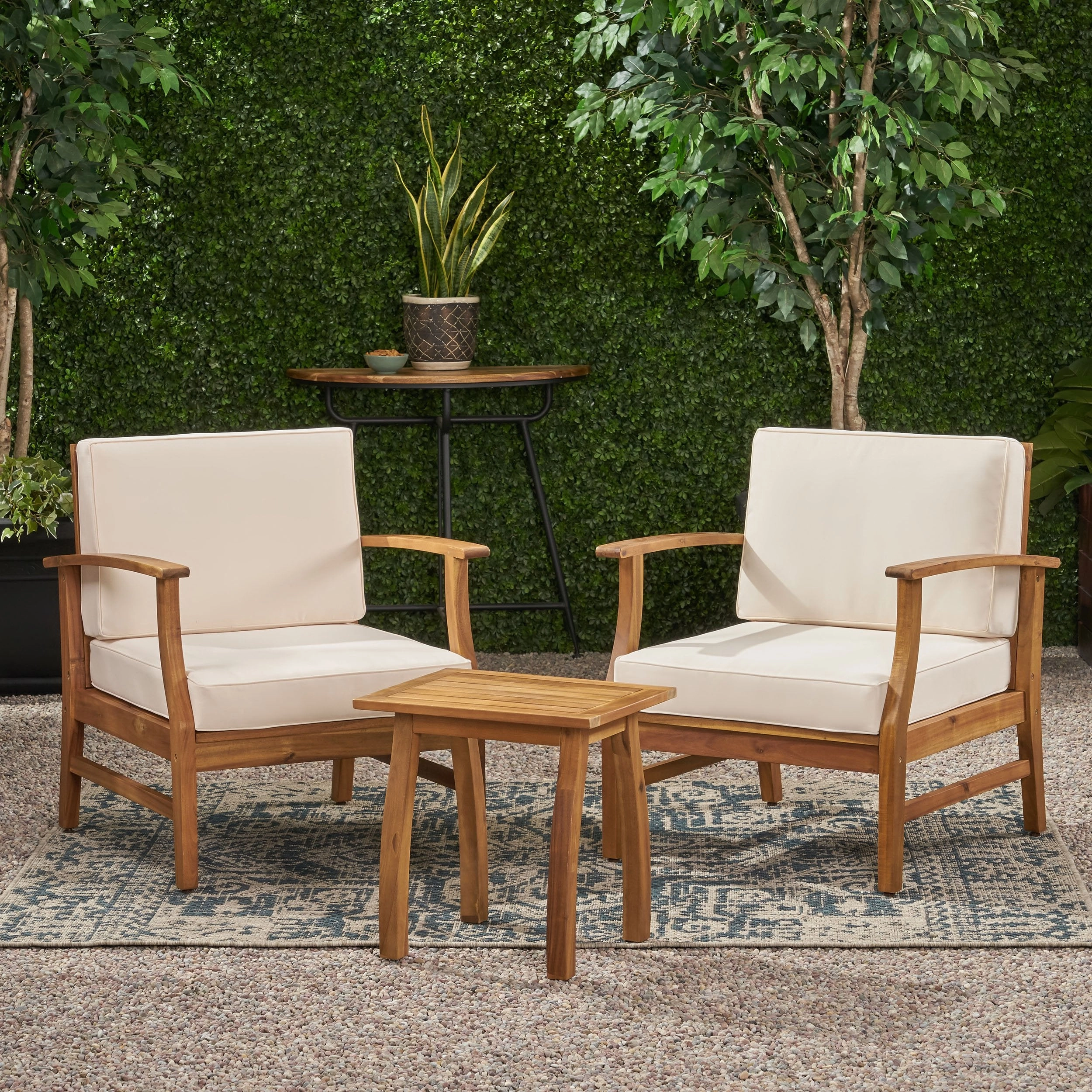Outdoor 2 Seater Acacia Wood Chat Set with Cushions - NH822203 clothes rack, garment rack