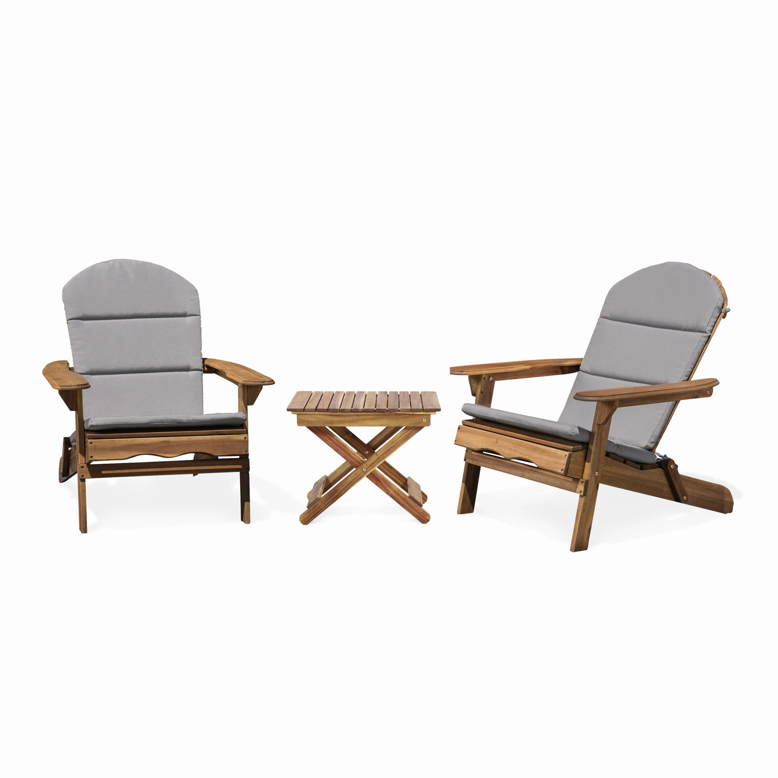 Outdoor 2 Seater Acacia Wood Chat Set with Water Resistant Cushions - NH010313
